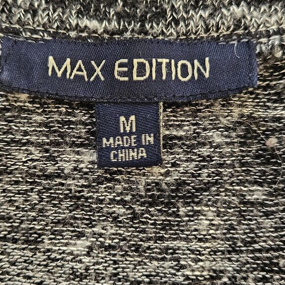 Max Edition Tunic Top Womens Medium Gray Varigated Handkerchief Hem - Picture 3 of 6